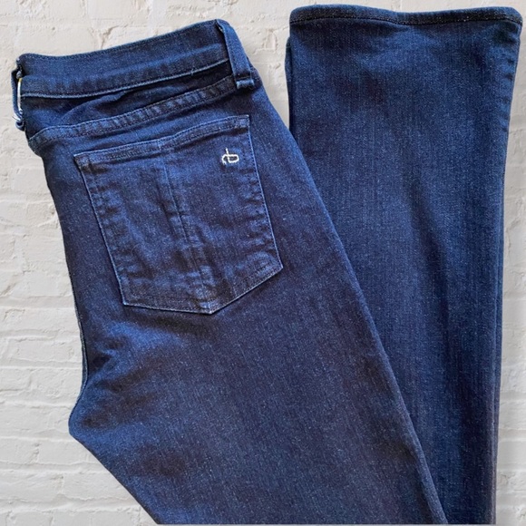 Rag & Bone Stiletto Boot Cut Dark Wash Denim Jeans Size 28 Cotton Blend - Picture 1 of 16